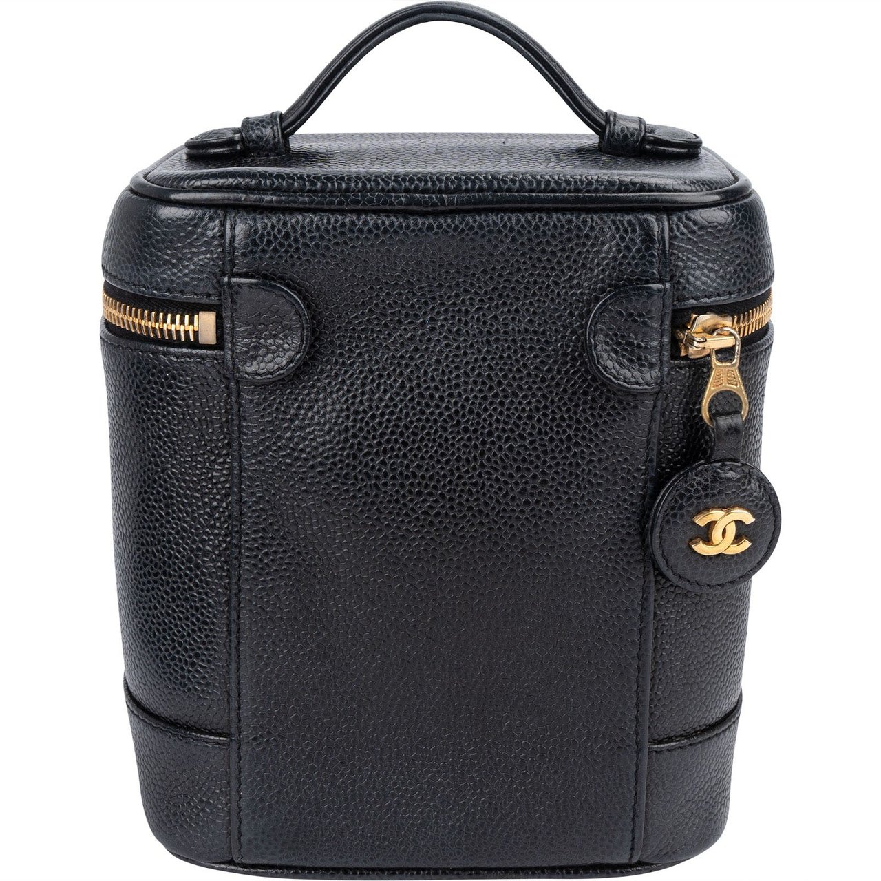 Chanel Chanel Caviar Leather CC Vanity Case Handbag Zwart