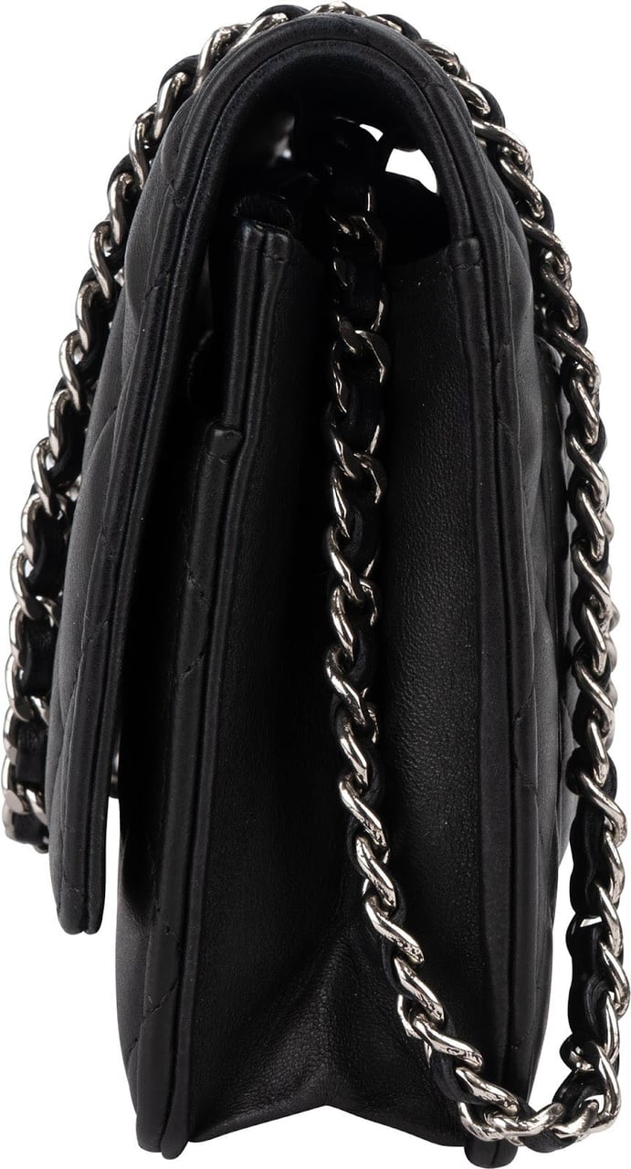 Chanel Chanel Quilted Lambskin Wallet on Chain Crossbody Bag Zwart