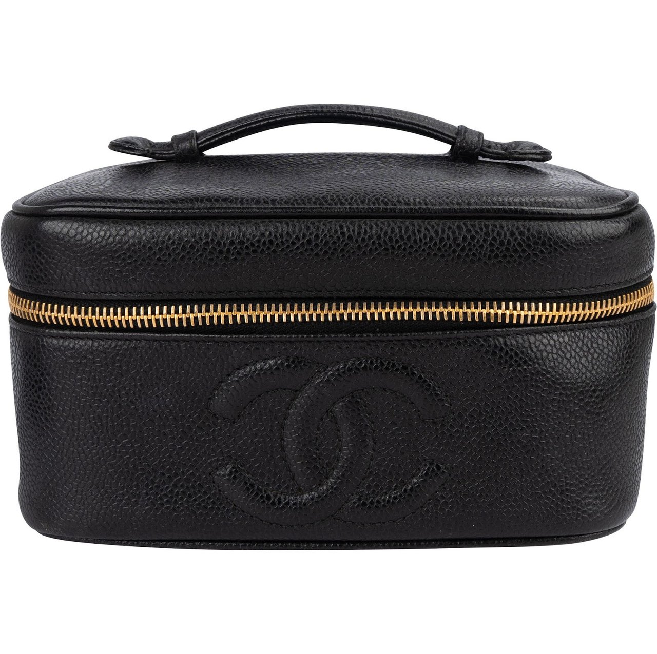 Chanel Chanel Caviar Leather CC Vanity Case Handbag Zwart