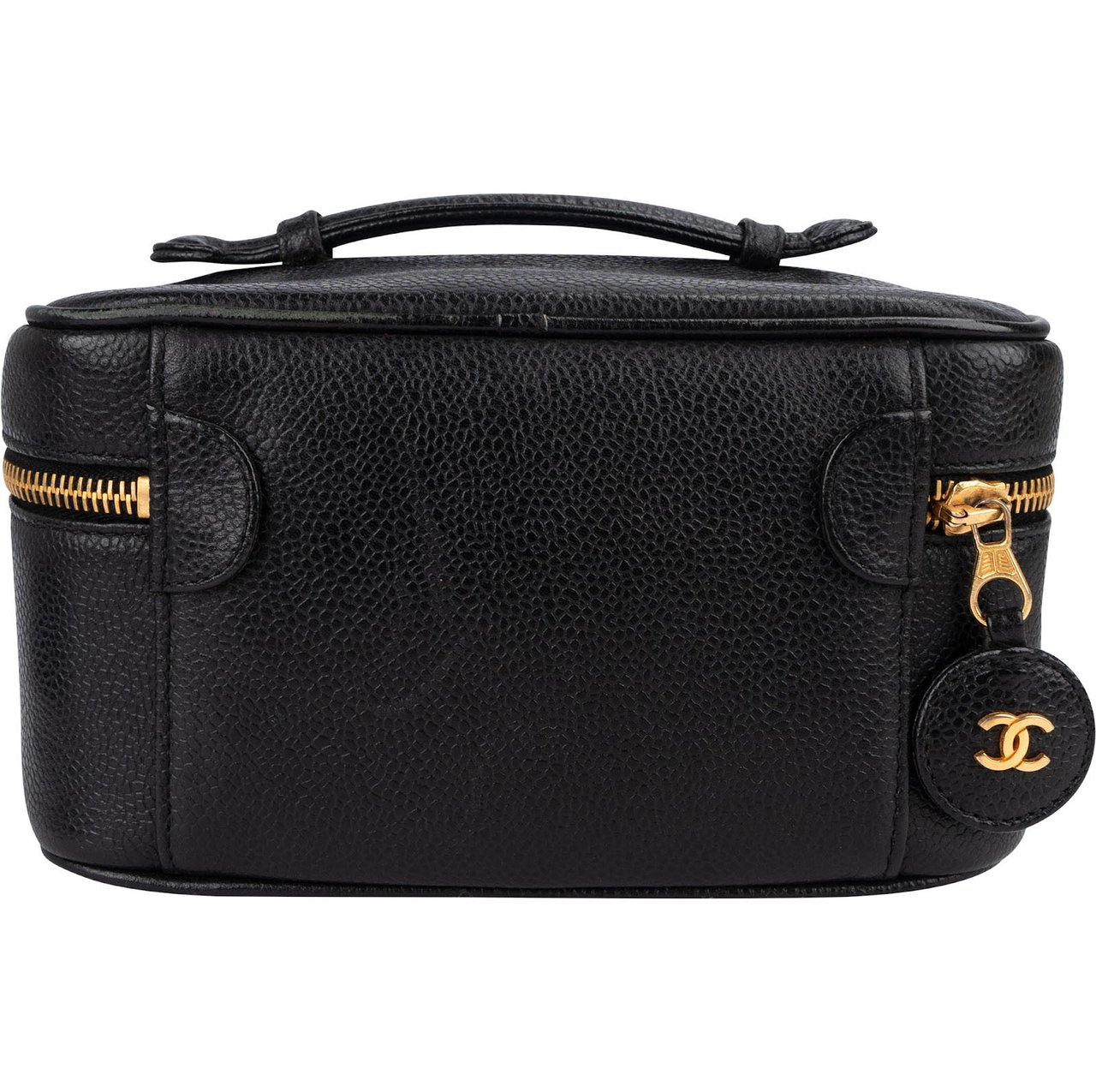 Chanel Chanel Caviar Leather CC Vanity Case Handbag Zwart