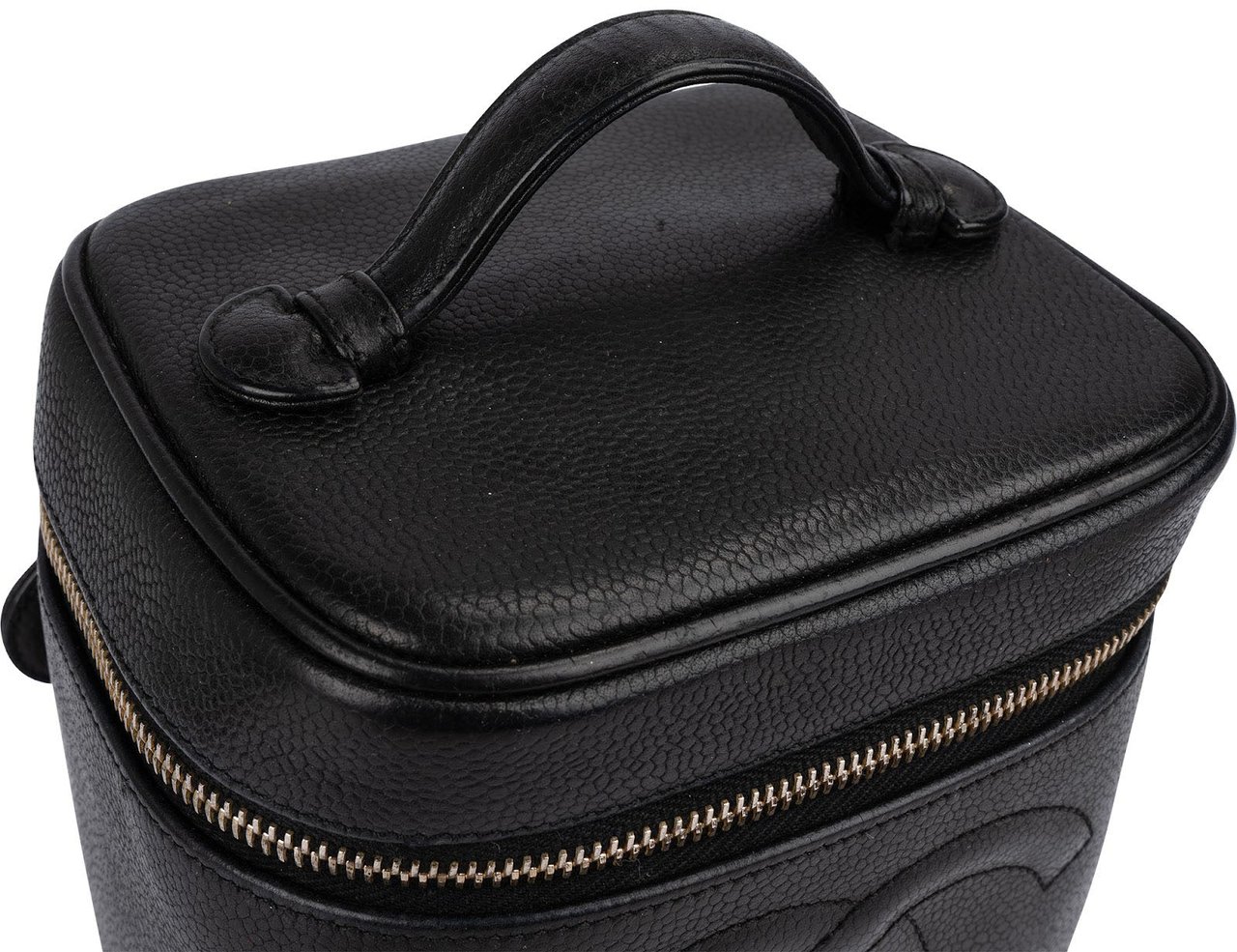 Chanel Chanel Caviar Leather CC Vanity Case Handbag Zwart