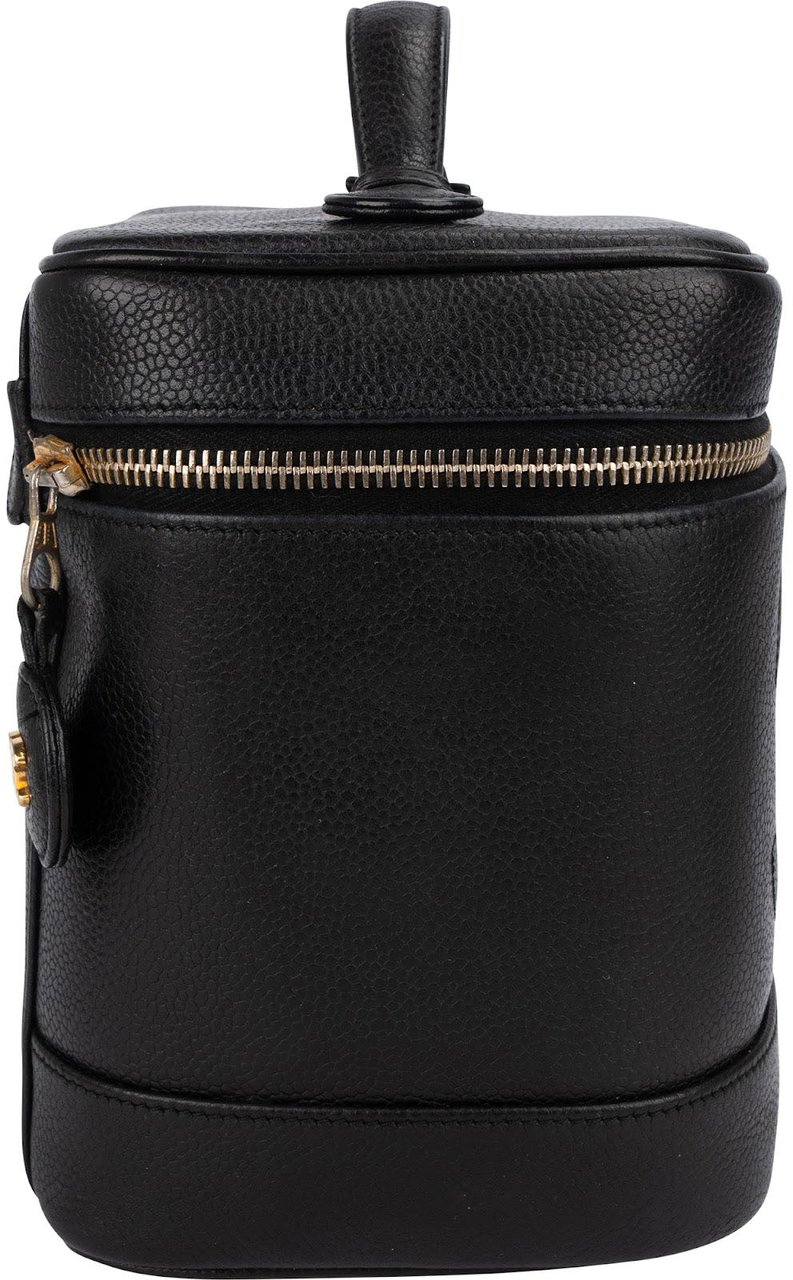 Chanel Chanel Caviar Leather CC Vanity Case Handbag Zwart