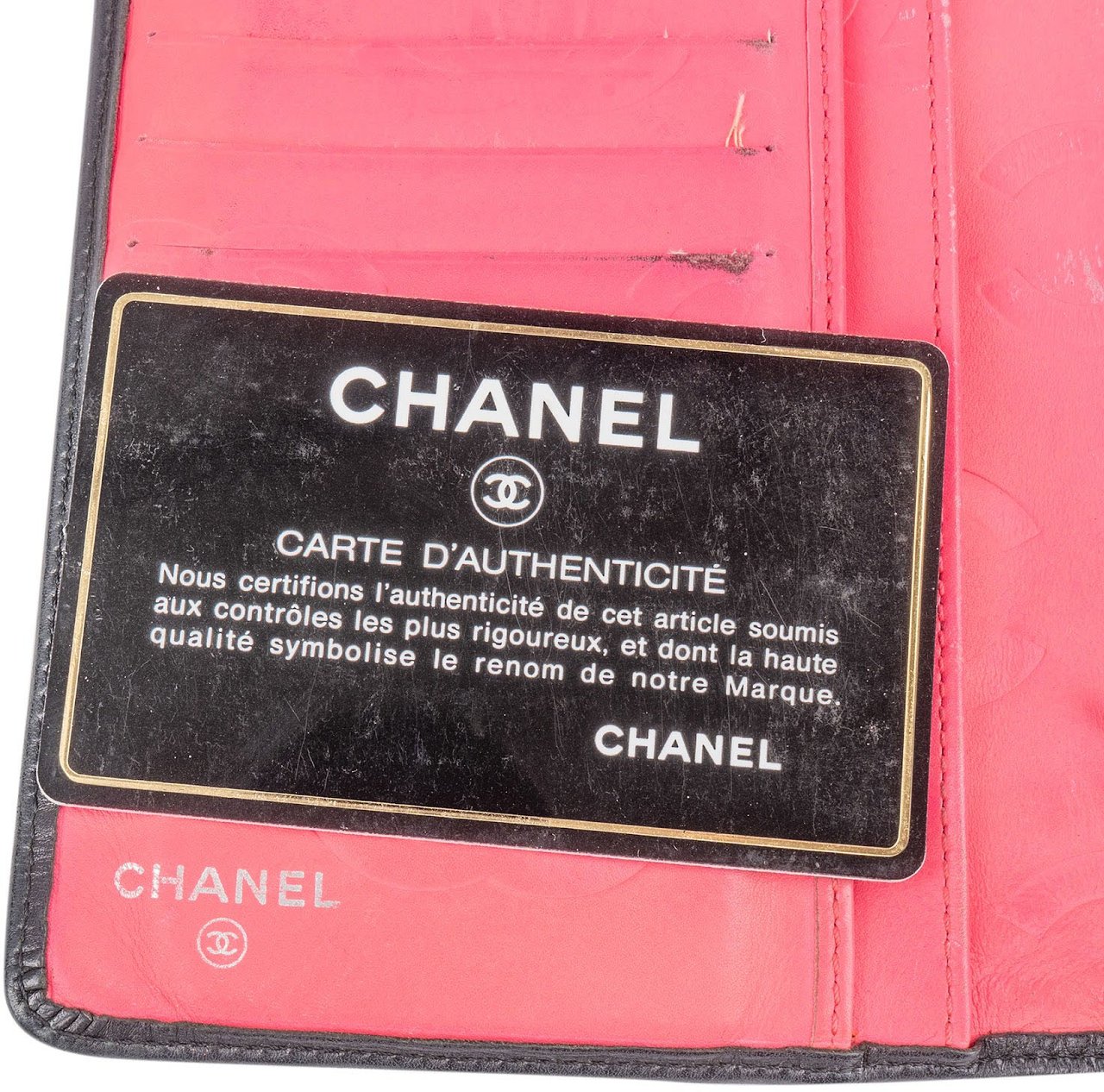 Chanel Chanel Quilted Lambskin Cambon Long Wallet Zwart