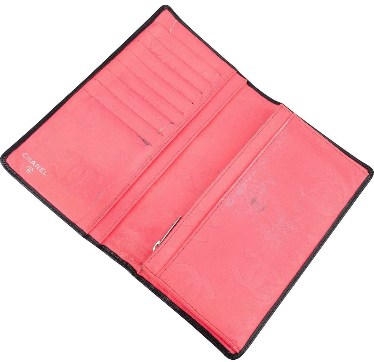 Chanel Chanel Quilted Lambskin Cambon Long Wallet Zwart