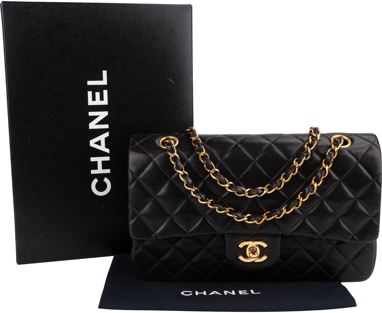 Chanel Chanel Quilted Lambskin 24K Gold Medium Double Flap Shoulder Bag Divers