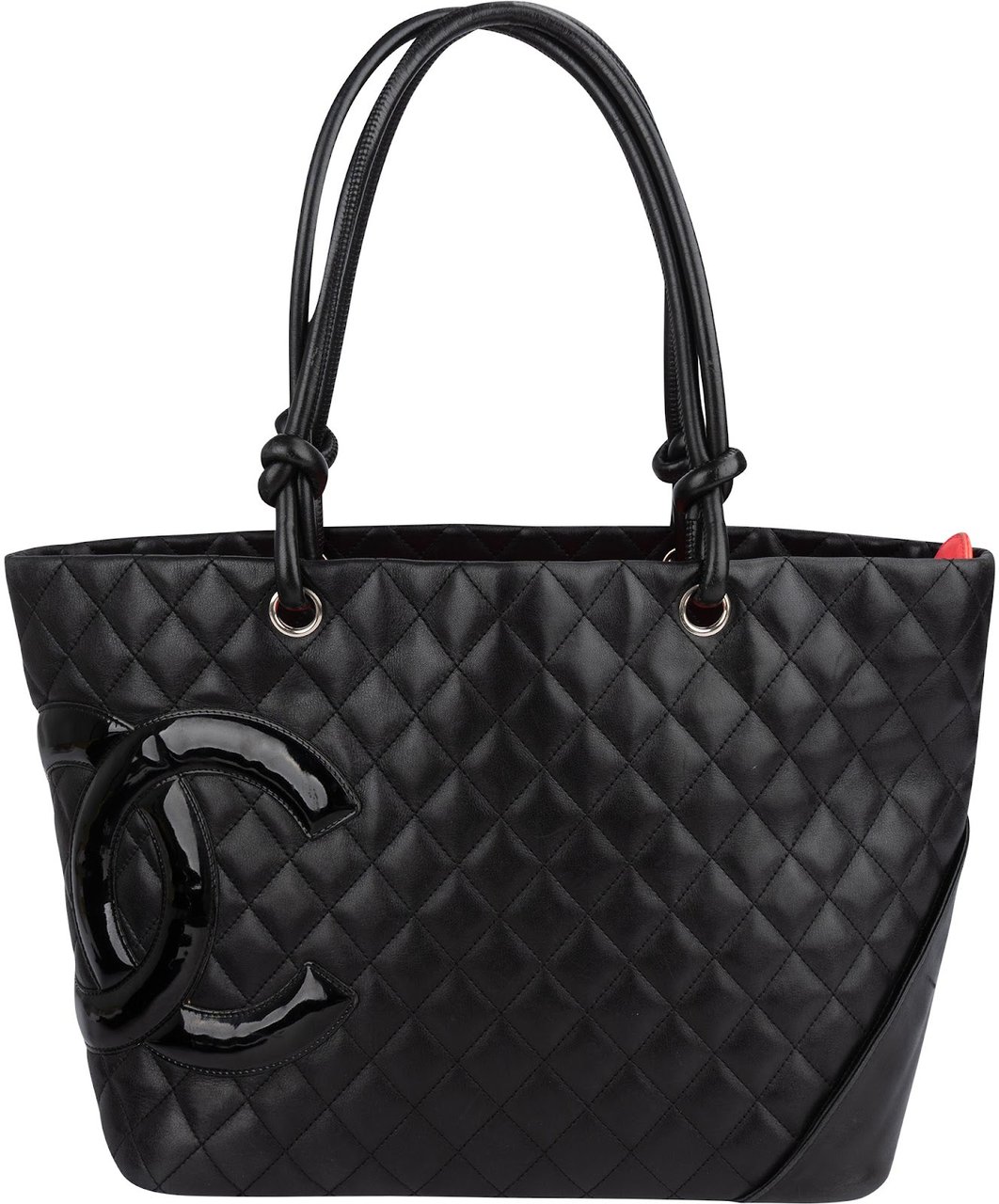 Chanel Quilted Lambskin Cambon Ligne Jumbo Tote Shoulder Bag Zwart
