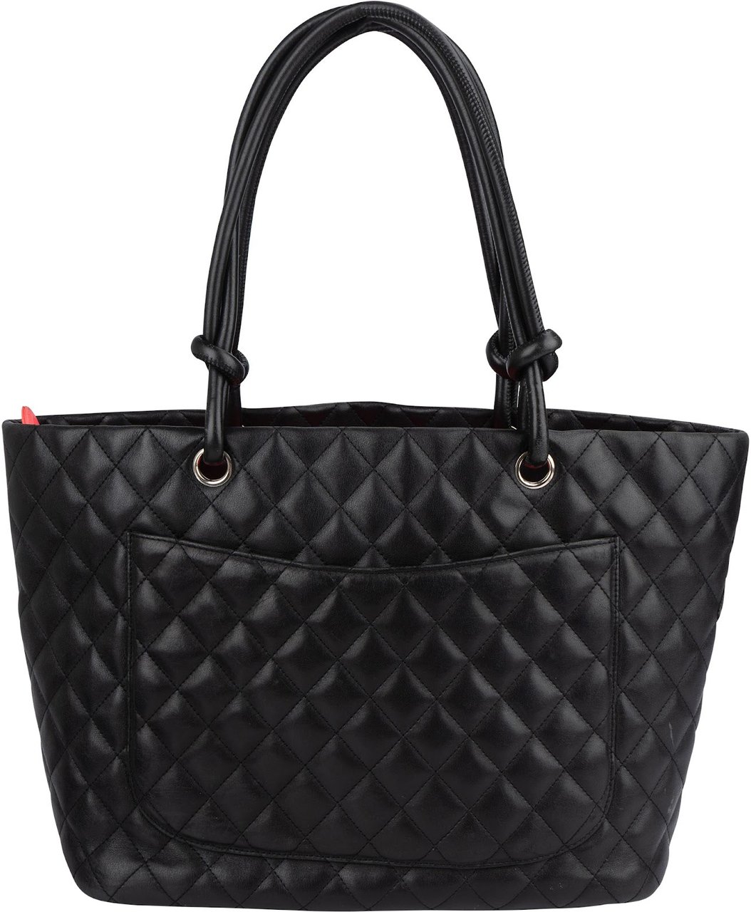 Chanel Quilted Lambskin Cambon Ligne Jumbo Tote Shoulder Bag Zwart