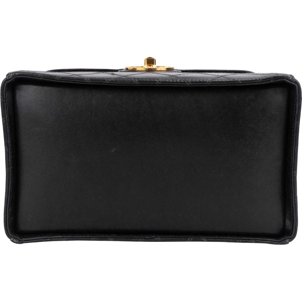 Chanel Chanel Jumbo Quilted Lambskin 24K Gold CC Vanity Case Handbag Zwart