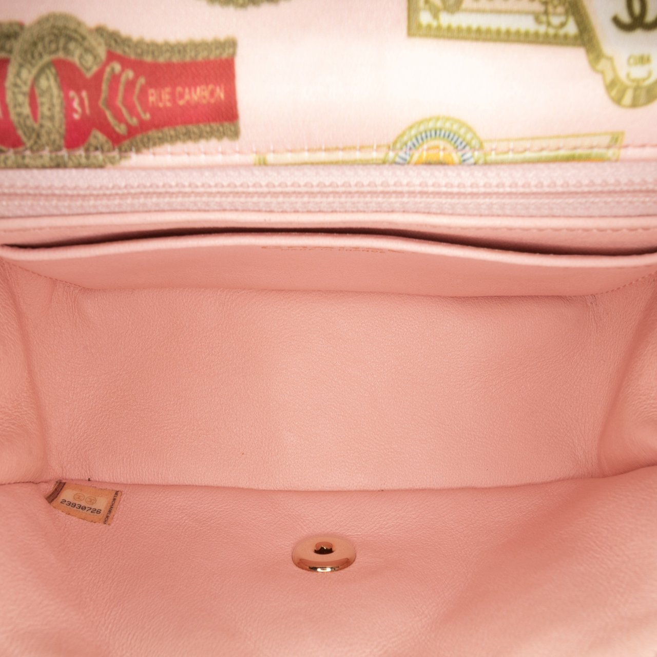 Chanel Mini Rectangular Classic Printed Satin Cuba Single Flap Roze