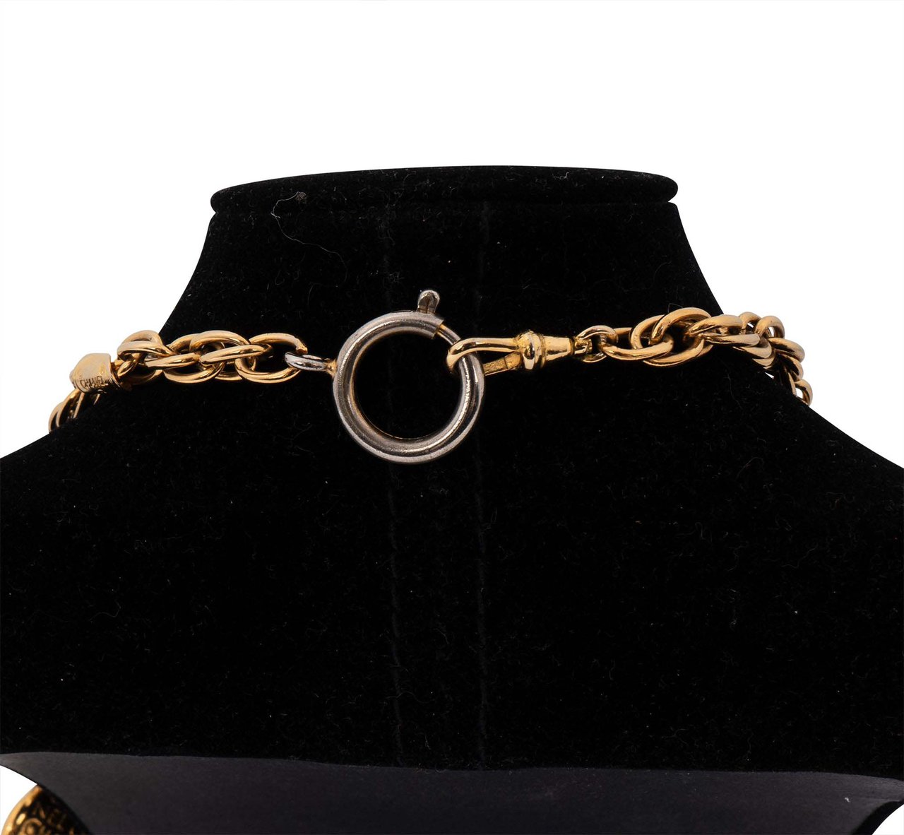 Chanel Heavy Golden Plates Mademoiselle Necklace Divers
