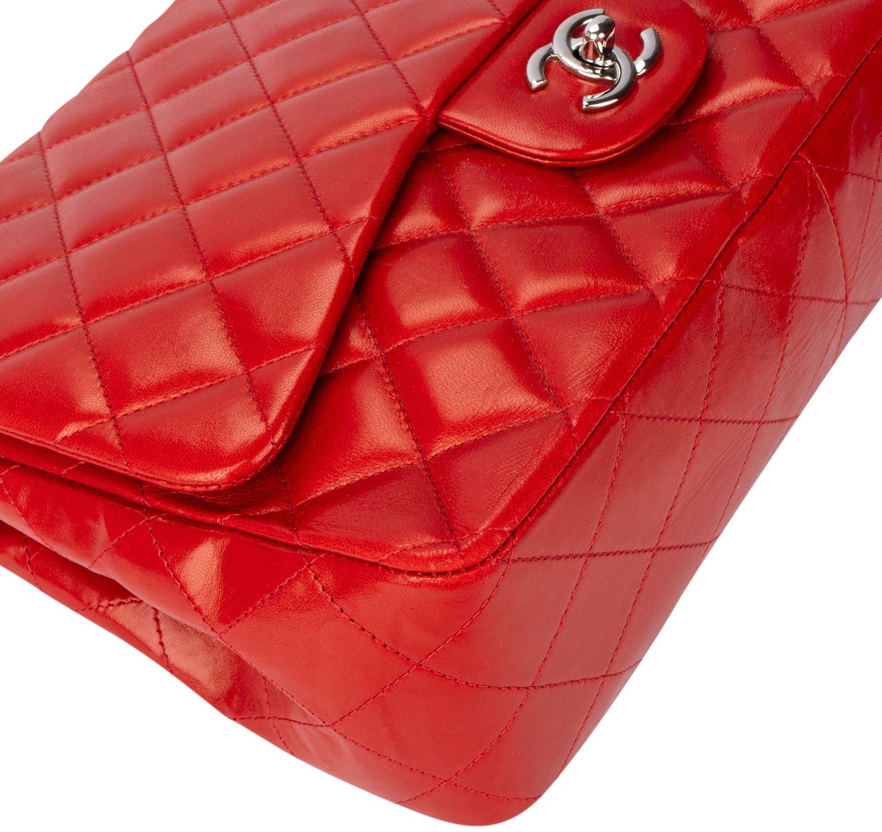 Chanel Chanel Quilted Lambskin Palladium Jumbo Single Flap Crossbody Bag Divers
