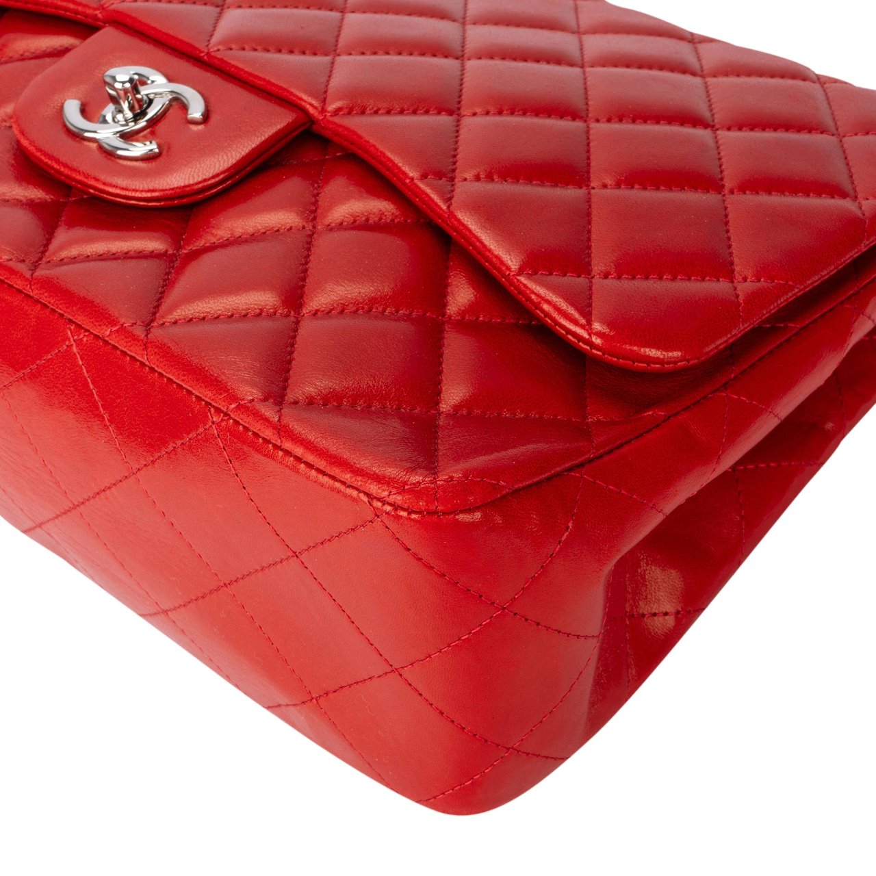 Chanel Chanel Quilted Lambskin Palladium Jumbo Single Flap Crossbody Bag Divers