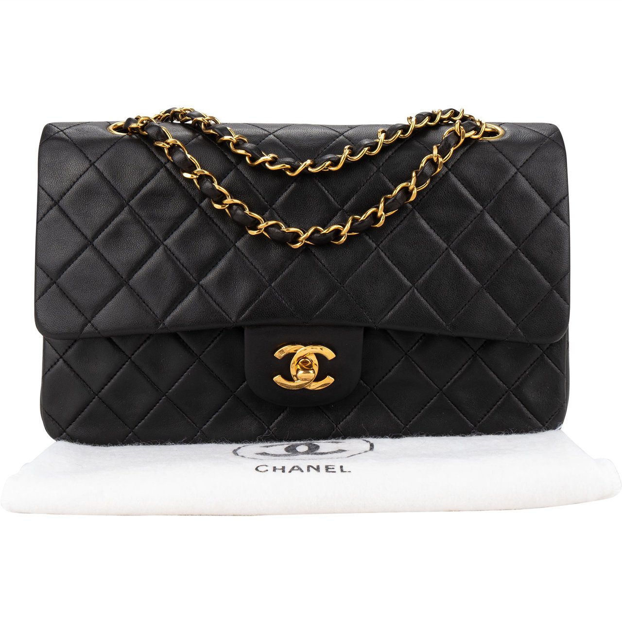 Chanel Chanel Quilted Lambskin 24K Gold Medium Double Flap Crossbody Bag Divers