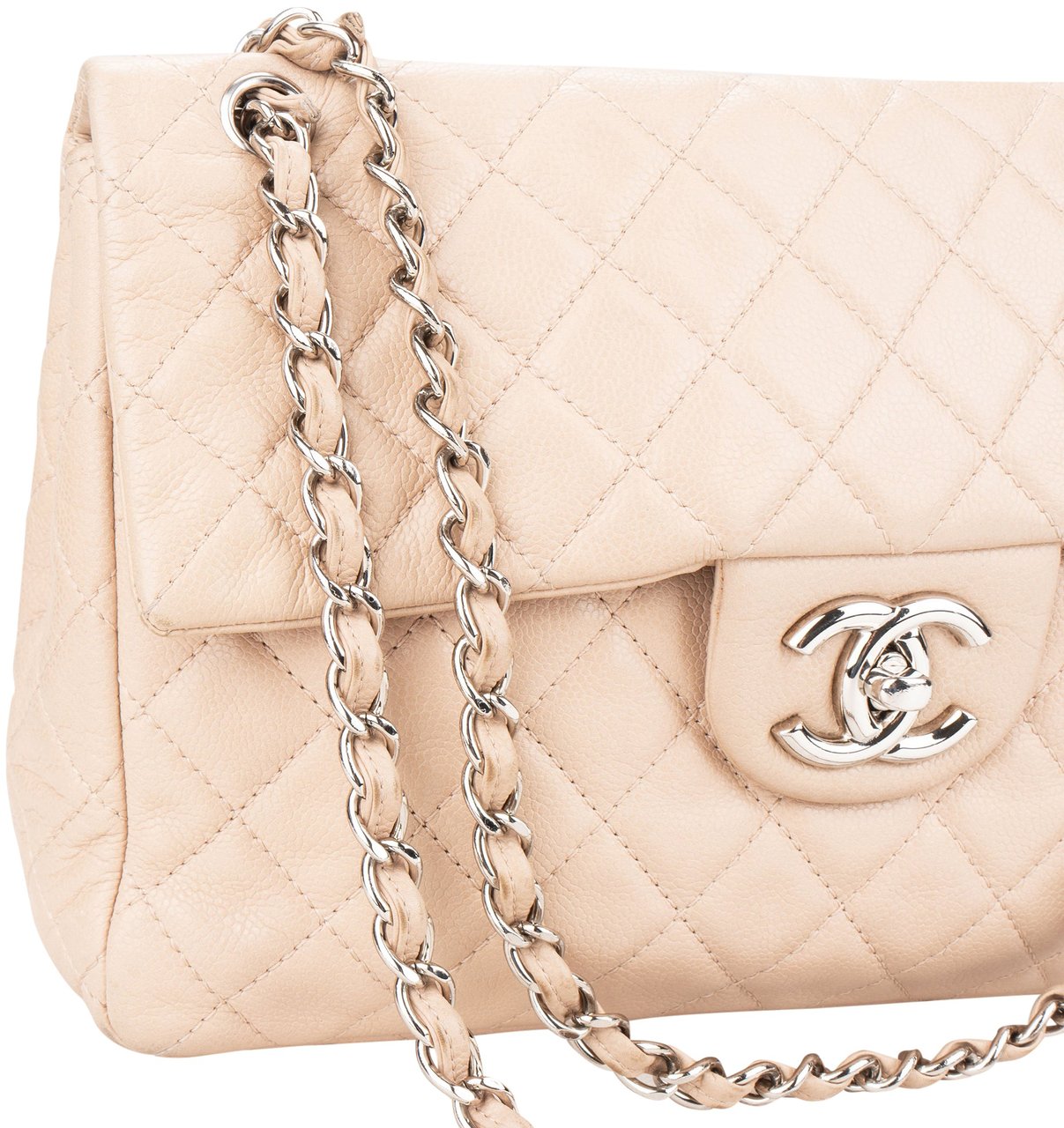 Chanel Chanel Quilted Caviar Leather Palladium Jumbo Single Flap Crossbody Bag Divers