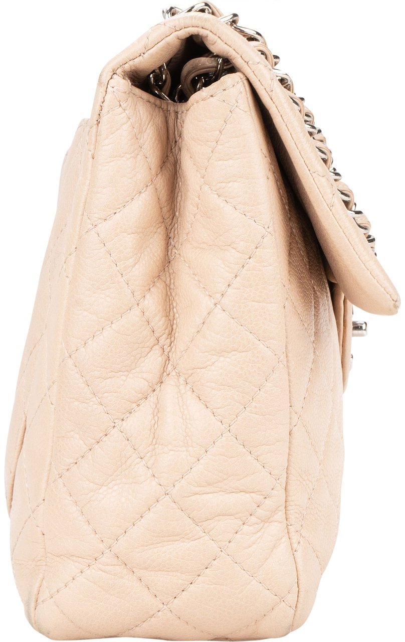 Chanel Chanel Quilted Caviar Leather Palladium Jumbo Single Flap Crossbody Bag Divers