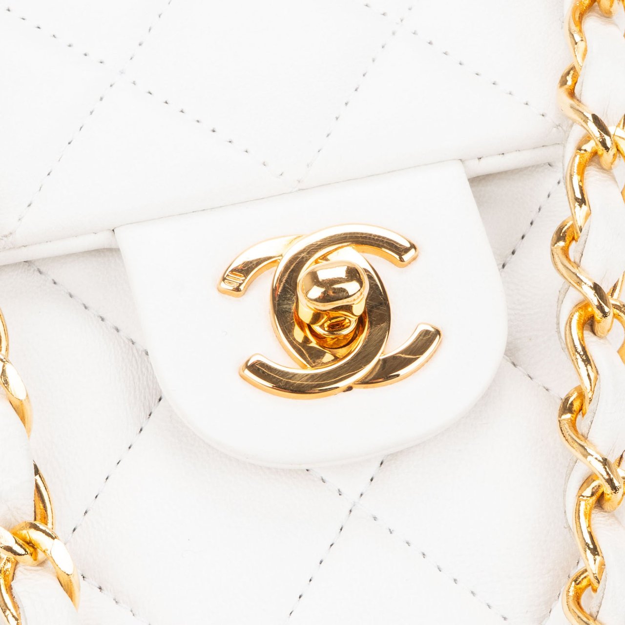 Chanel Chanel Quilted Lambskin 24K Gold Single Flap Crossbody Bag Wit