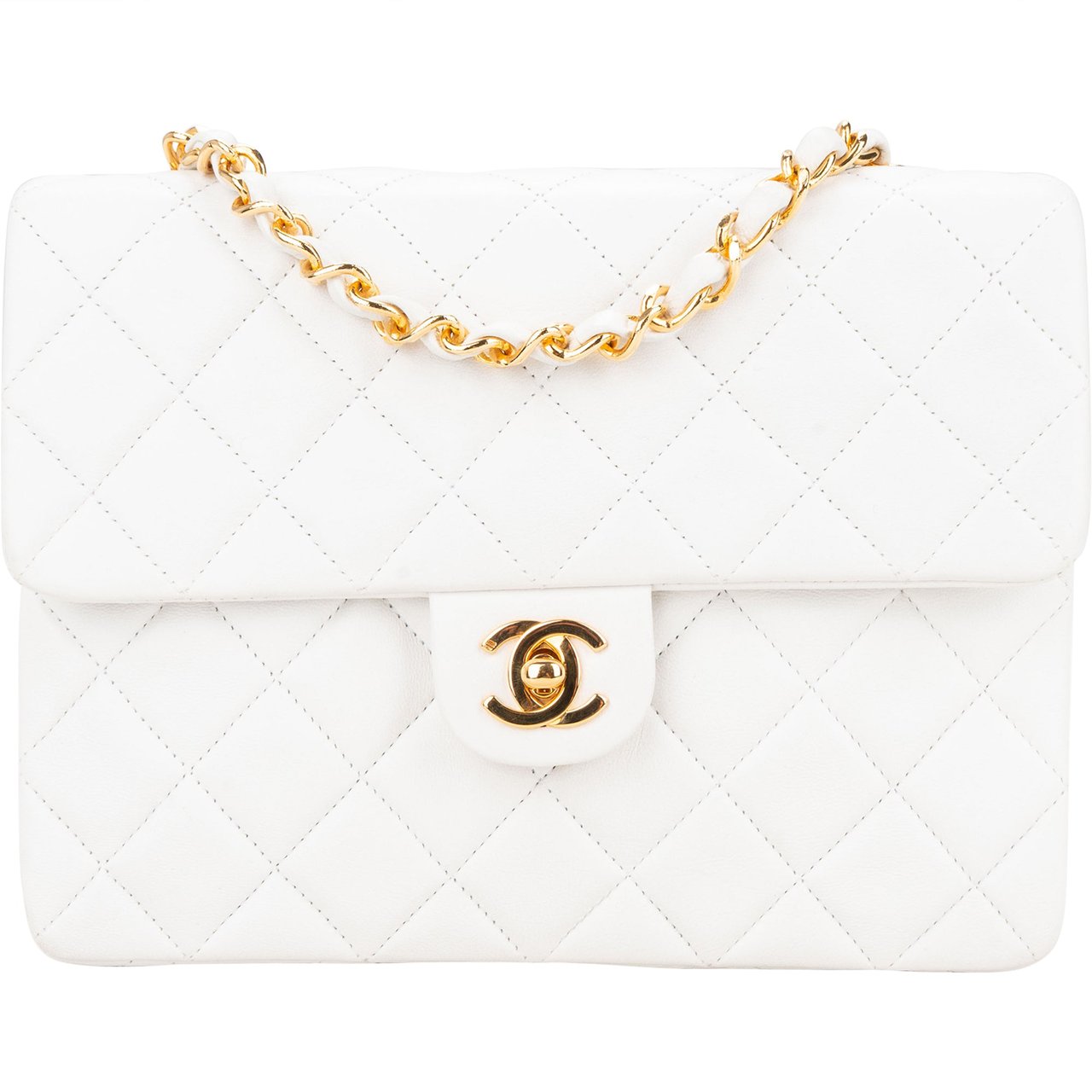 Chanel Chanel Quilted Lambskin 24K Gold Single Flap Crossbody Bag Wit