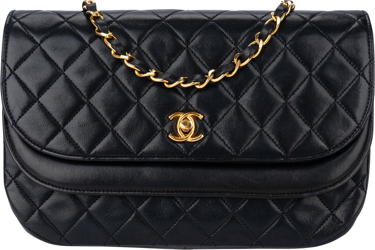 Chanel Chanel Quilted Lambskin 24K Gold Double Flap Shoulder Bag Divers
