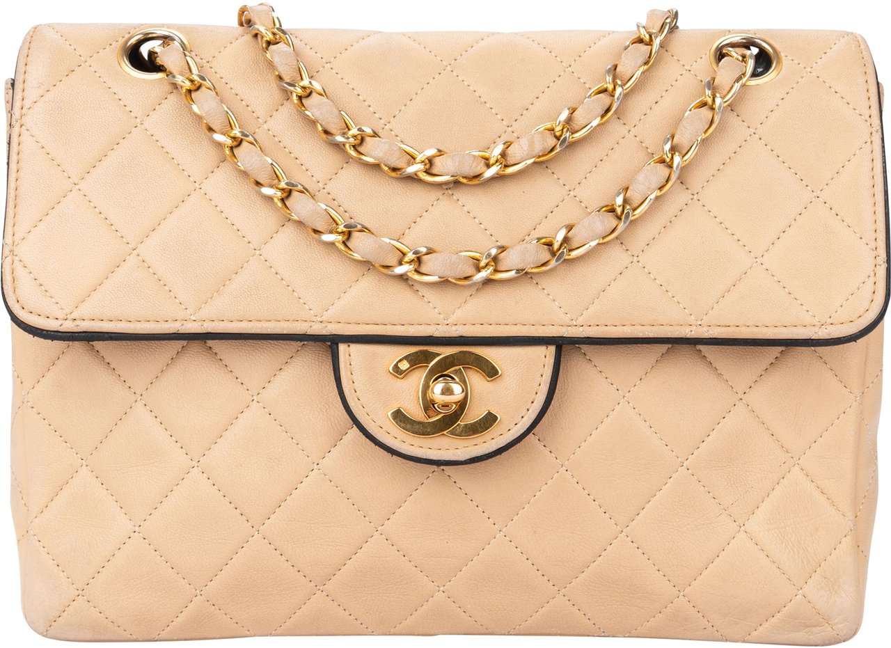 Chanel Chanel Quilted Bicolor Lambskin 24K Gold Single Flap Crossboy Bag Divers