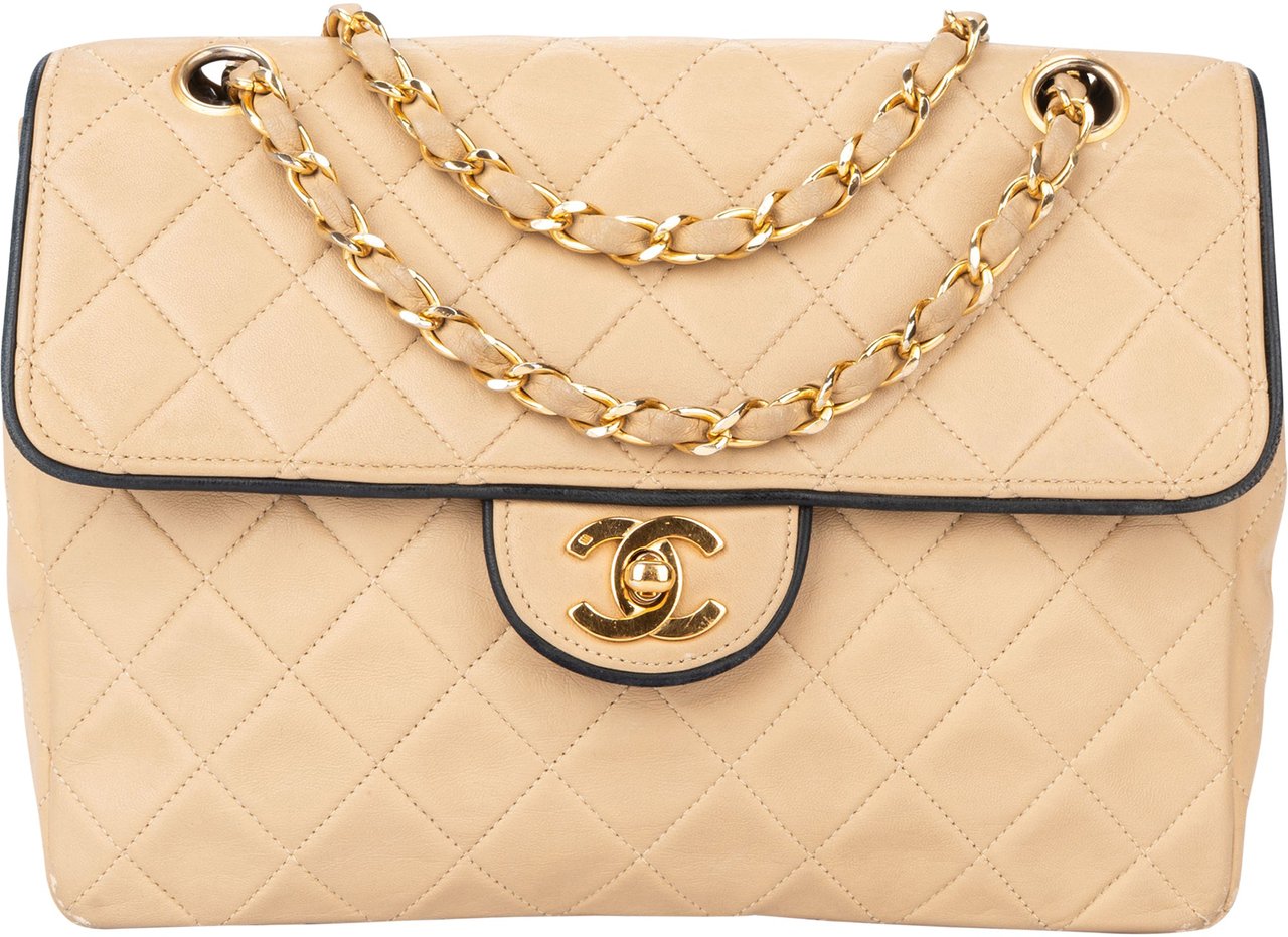 Chanel Chanel Quilted Bicolor Lambskin 24K Gold Single Flap Crossbody Bag Divers