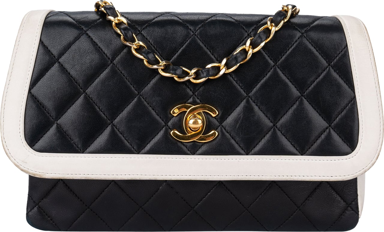 Chanel Chanel Quilted Bicolor Lambskin 24K Gold Single Flap Crossbody Bag Divers