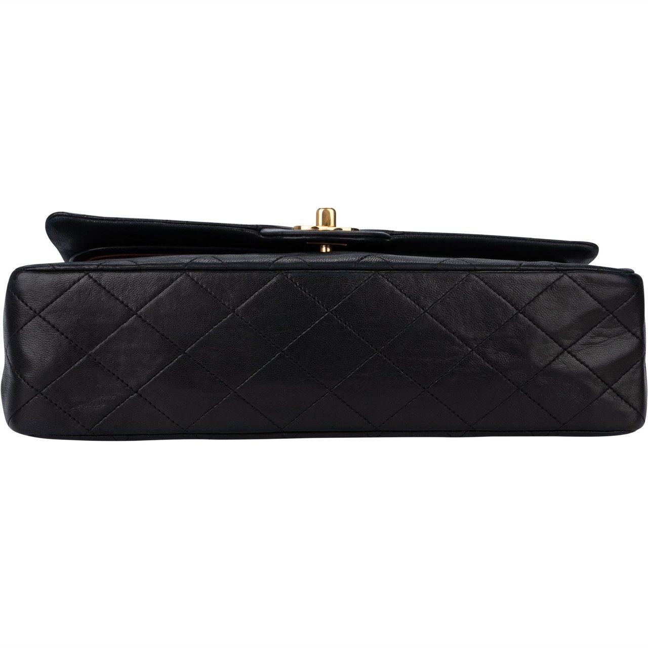 Chanel Chanel Quilted Lambskin 24K Gold Medium Double Flap Crossbody Bag Zwart