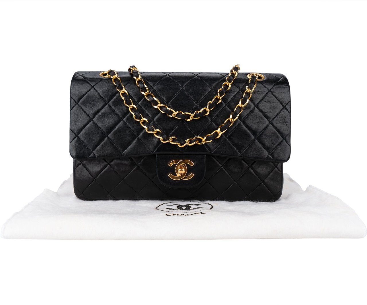 Chanel Chanel Quilted Lambskin 24K Gold Medium Double Flap Crossbody Bag Divers