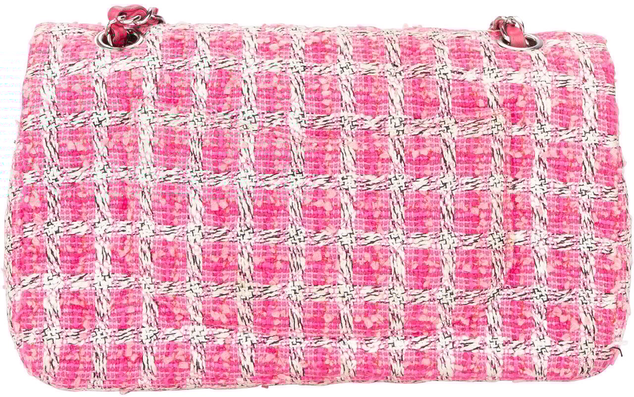 Chanel Chanel Quilted Tweed Palladium Double Flap Crossbody Bag Divers