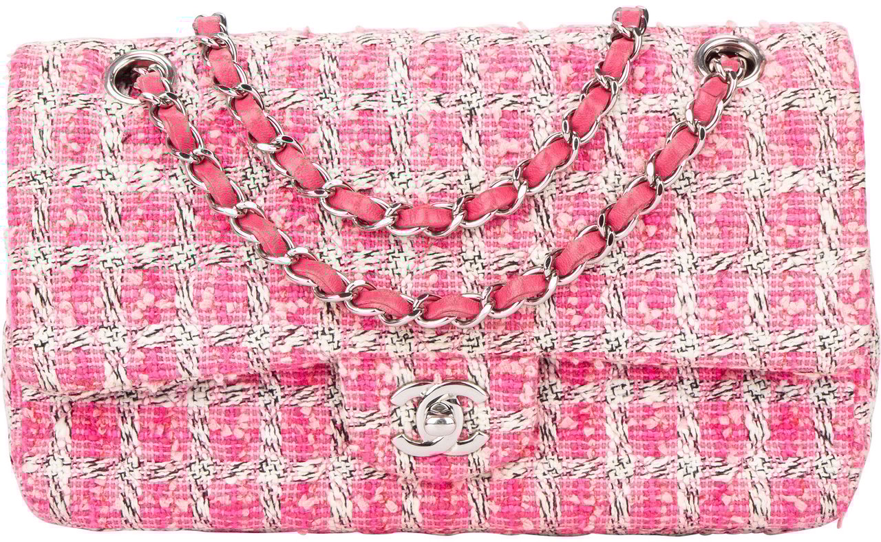 Chanel Chanel Quilted Tweed Palladium Double Flap Crossbody Bag Divers