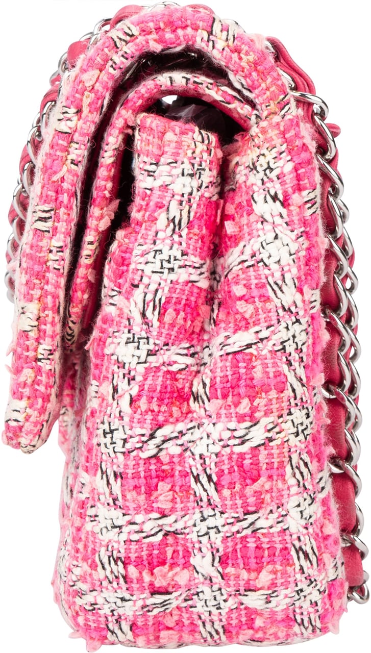 Chanel Chanel Quilted Tweed Palladium Double Flap Crossbody Bag Divers