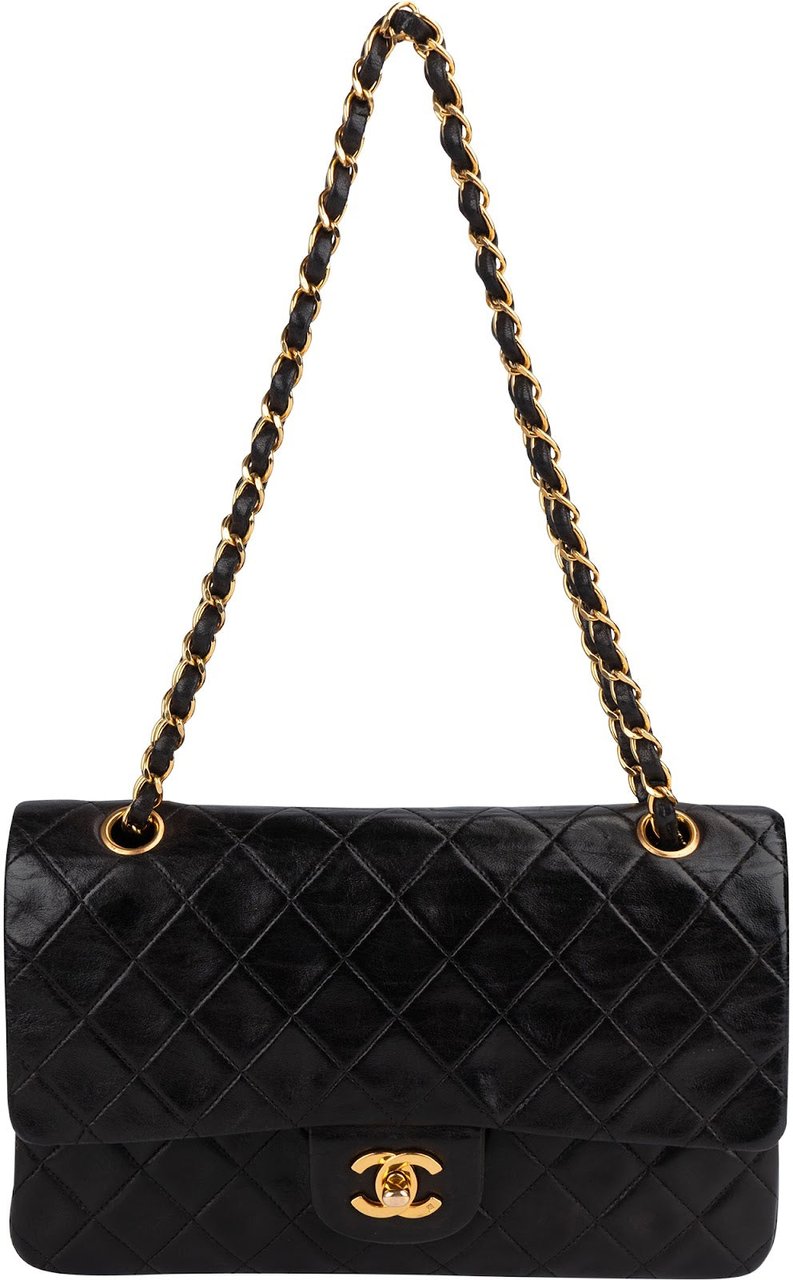 Chanel Quilted Lambskin 24K Gold Medium Double Flap Shoulder Bag Bruin