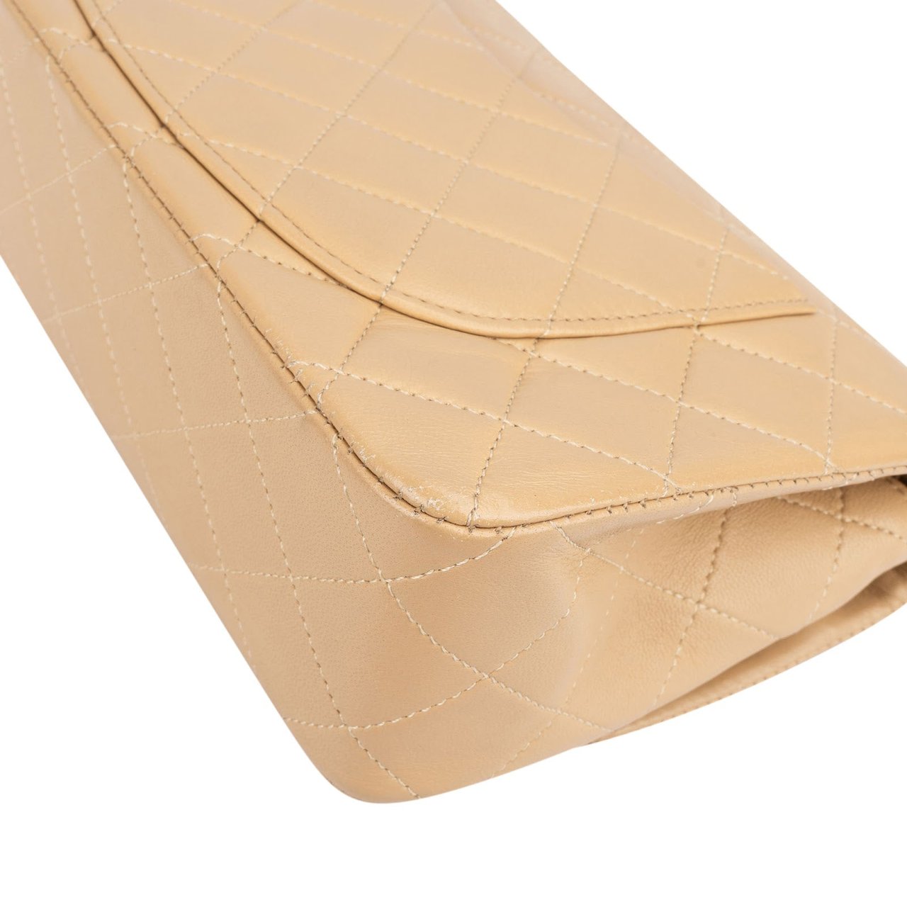 Chanel Chanel Quilted Lambskin 24K Gold Small Double Flap Shoulder Bag Beige