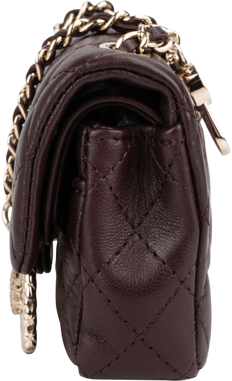 Chanel Quilted Lambskin Extra Mini Miniatur Double Flap Pendant Bag Divers