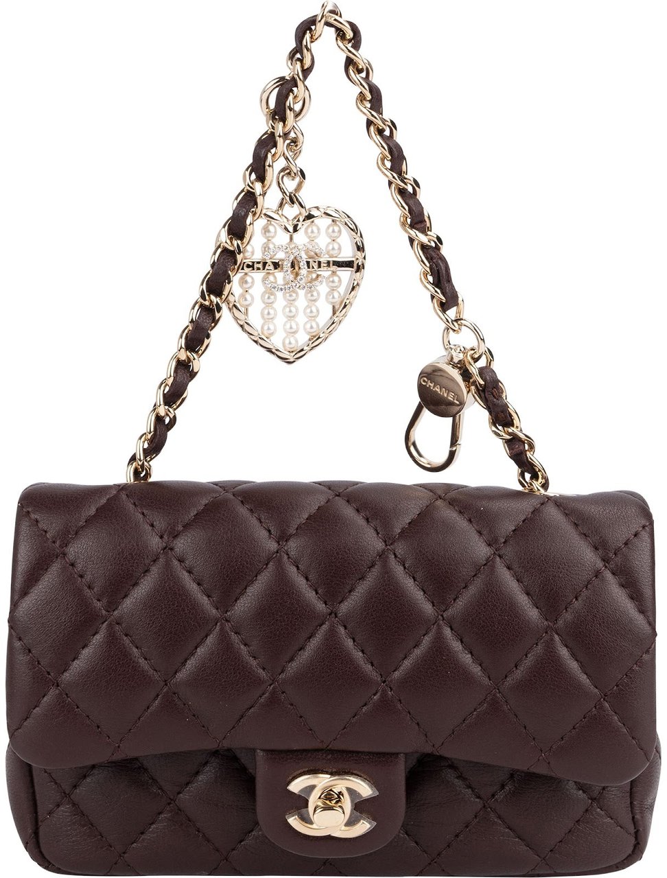 Chanel Quilted Lambskin Extra Mini Miniatur Double Flap Pendant Bag Divers