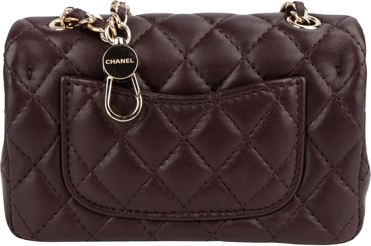 Chanel Quilted Lambskin Extra Mini Miniatur Double Flap Pendant Bag Divers