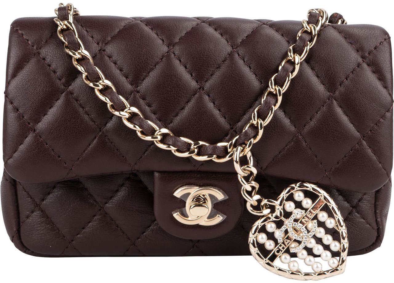 Chanel Quilted Lambskin Extra Mini Miniatur Double Flap Pendant Bag Divers