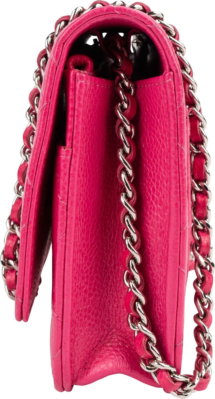 Chanel Chanel Quilted Caviar Leather Wallet on Chain Crossbody Bag Rood