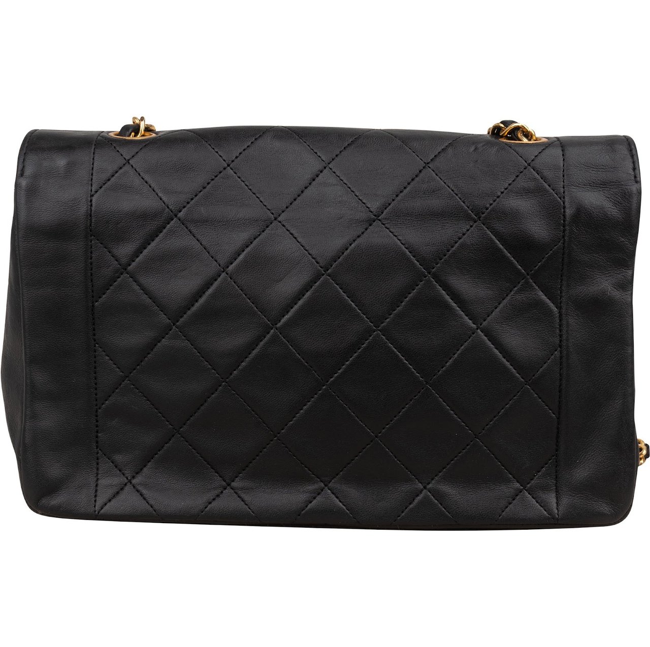 Chanel Quilted Lambskin 24K Gold Single Flap Crossbody Bag Zwart