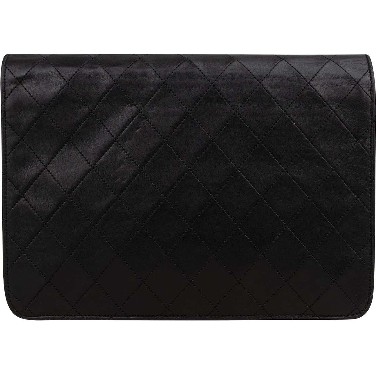 Chanel Quilted Lambskin 24K Gold Single Flap Shoulder Bag Zwart