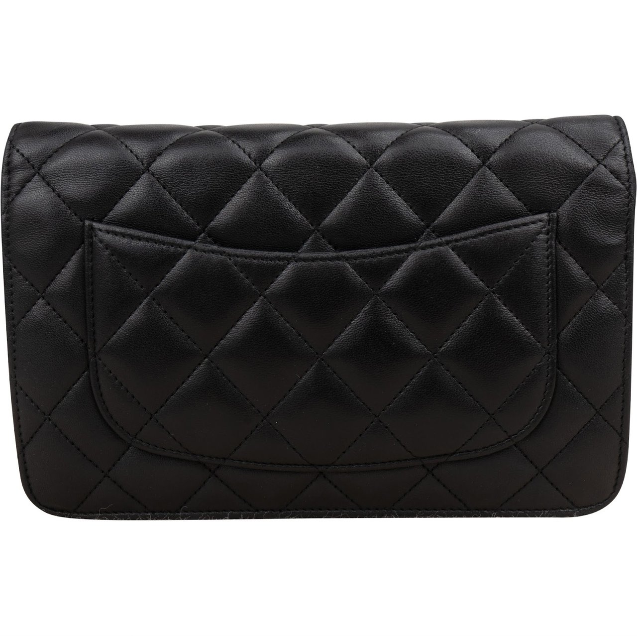 Chanel Quilted Lambskin Wallet on Chain Crossbody Bag Zwart
