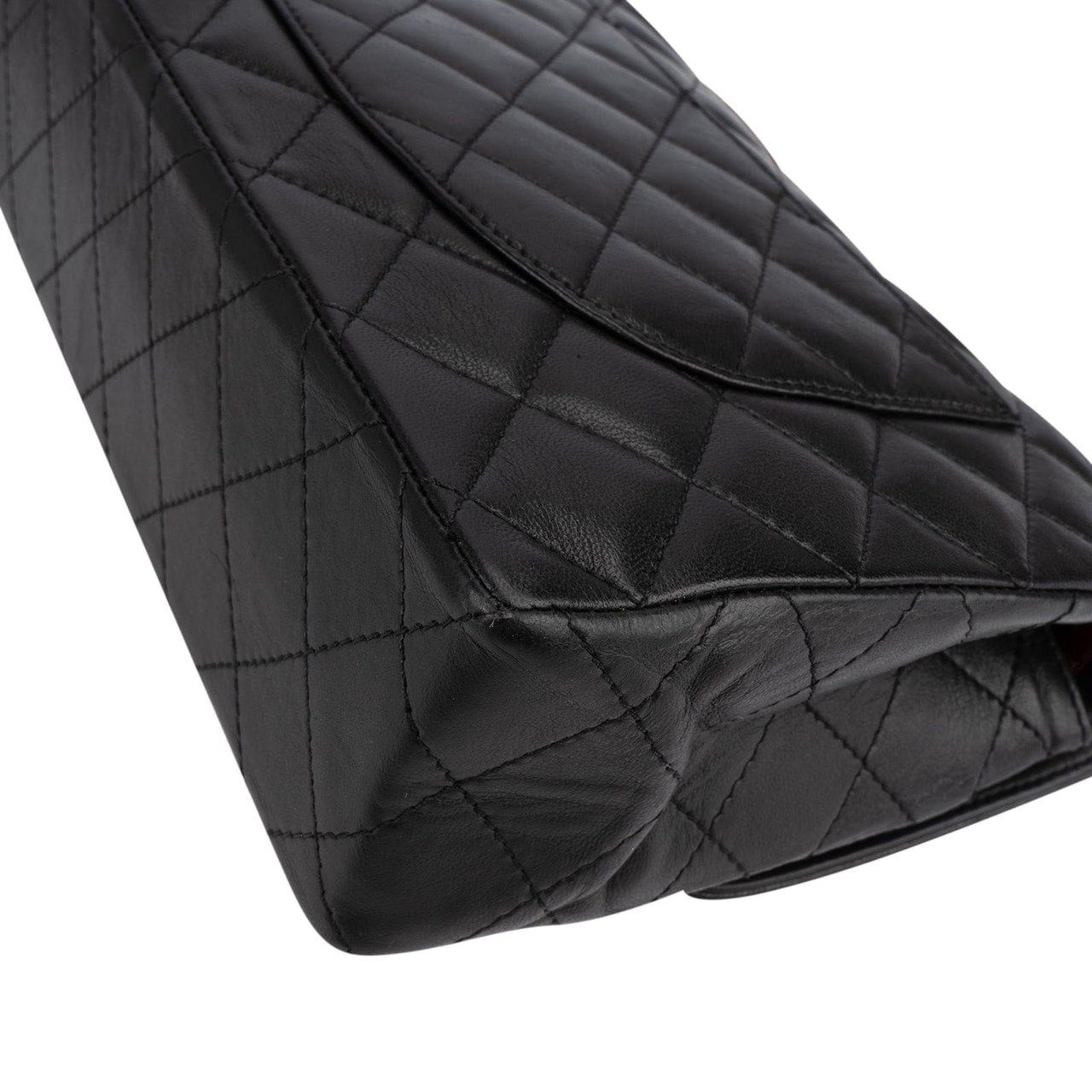 Chanel Chanel Quilted Lambskin Bicolor Double Flap Shoulder Bag Zwart