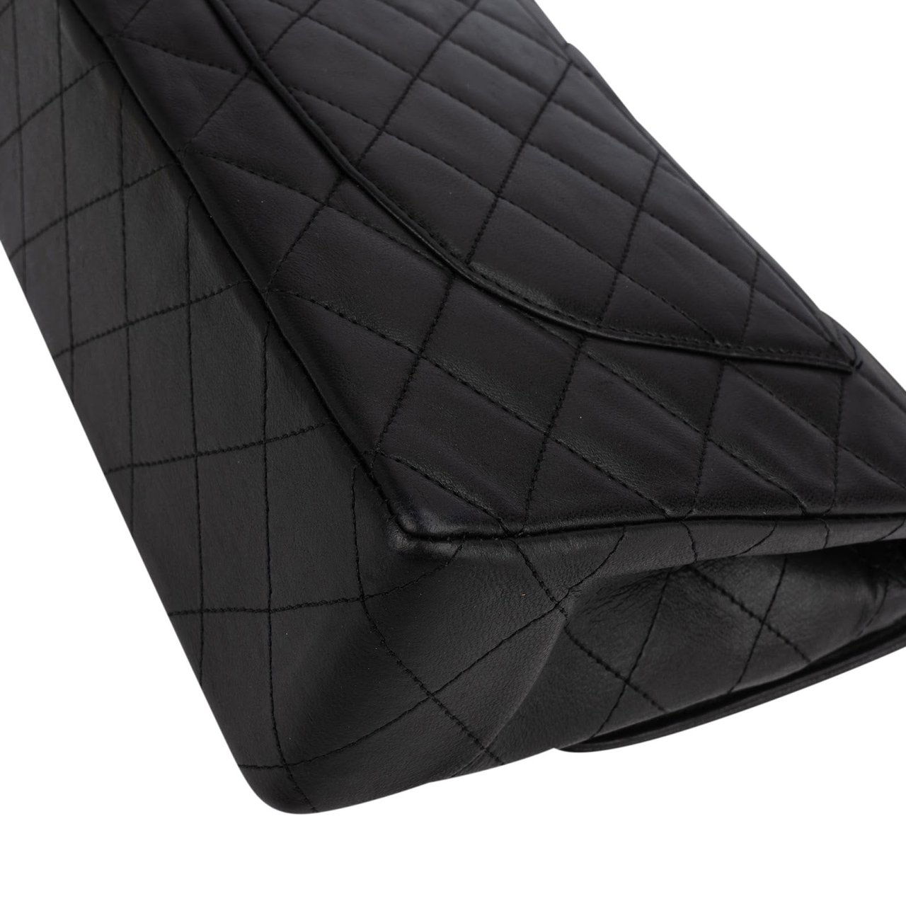 Chanel Quilted Lambskin 24K Gold Double Flap Shoulder Bag Zwart