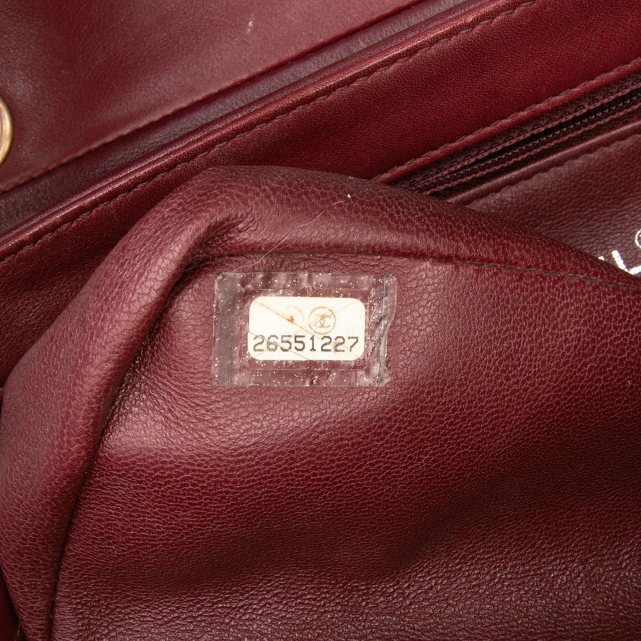 Chanel CC Stitched Calfskin Chain Flap Rood