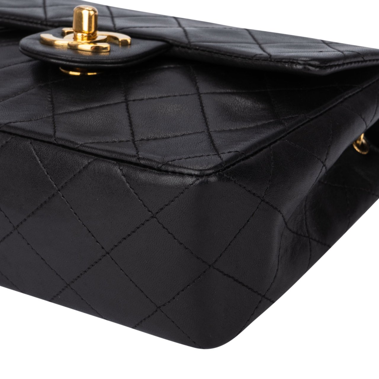 Chanel Chanel Quilted Lambskin 24K Gold Mini Square Single Flap Crossbody Bag Divers