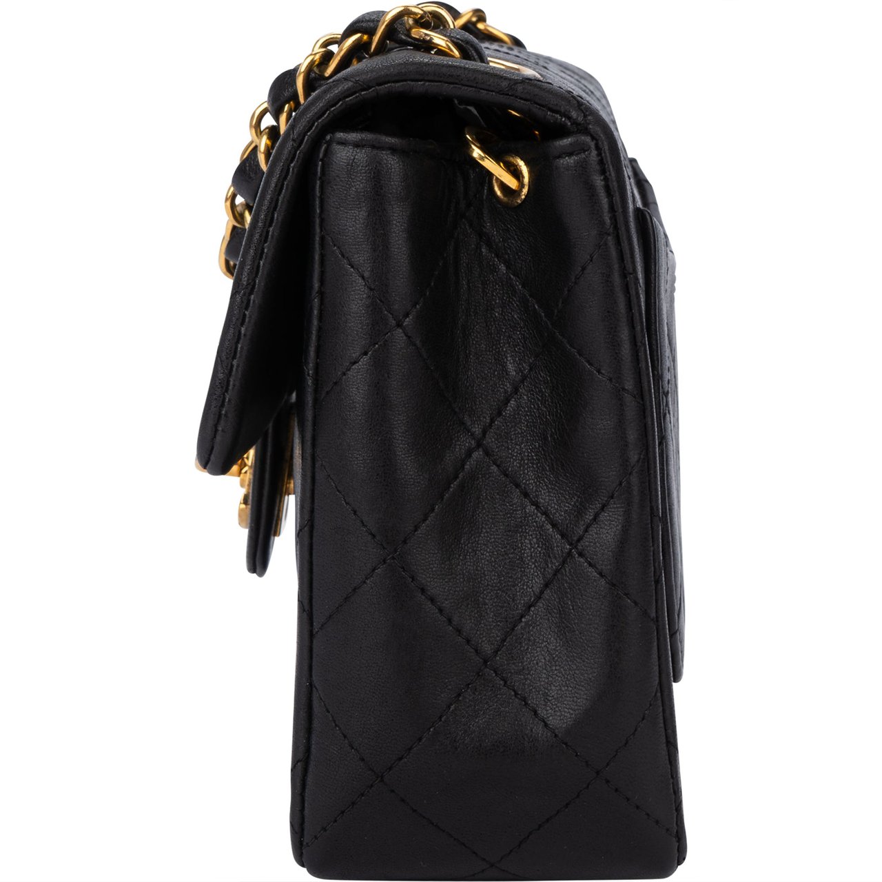 Chanel Chanel Quilted Lambskin 24K Gold Mini Square Single Flap Crossbody Bag Divers