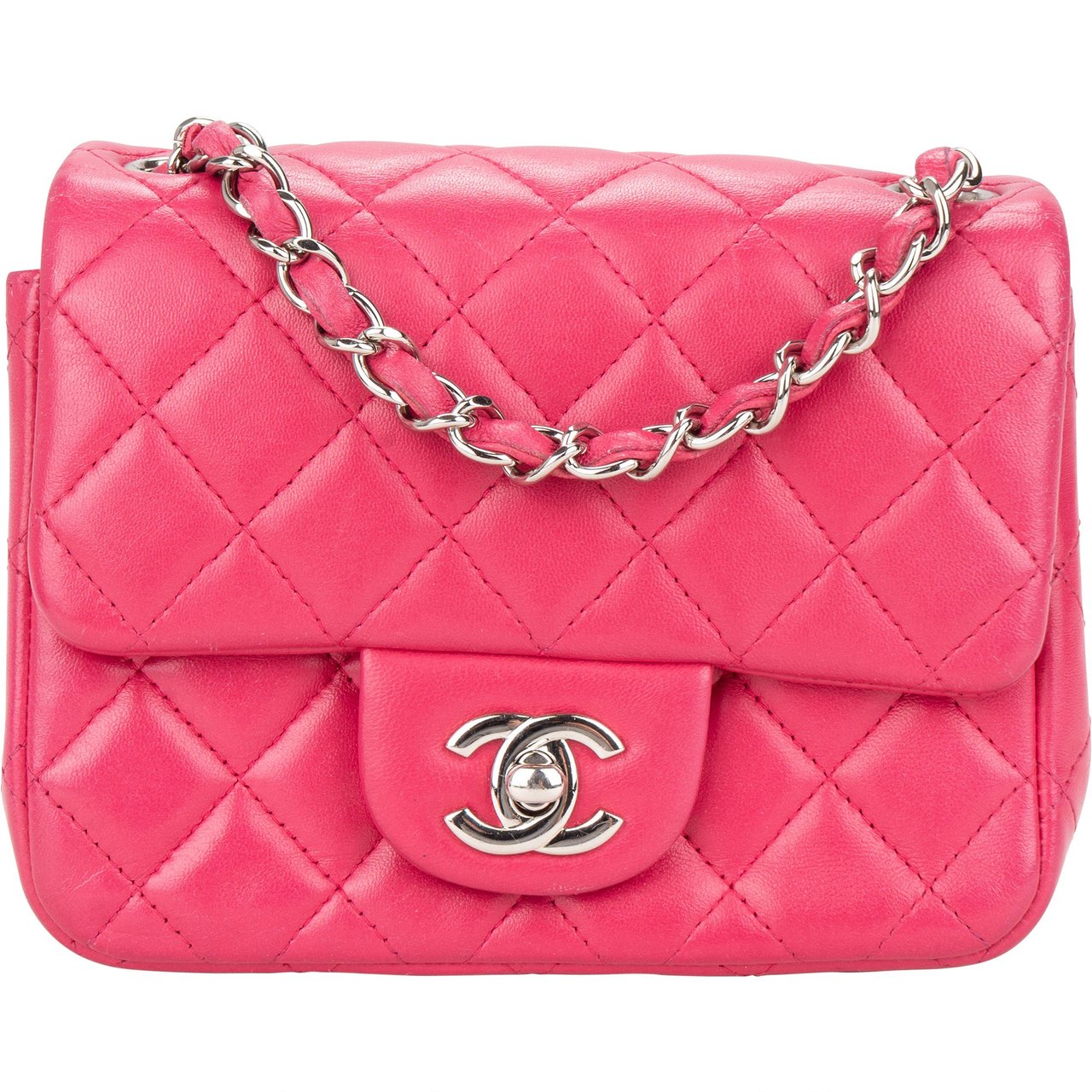 Chanel Chanel Quilted Lambskin Palladium Square Single Flap Crossbody Bag Divers