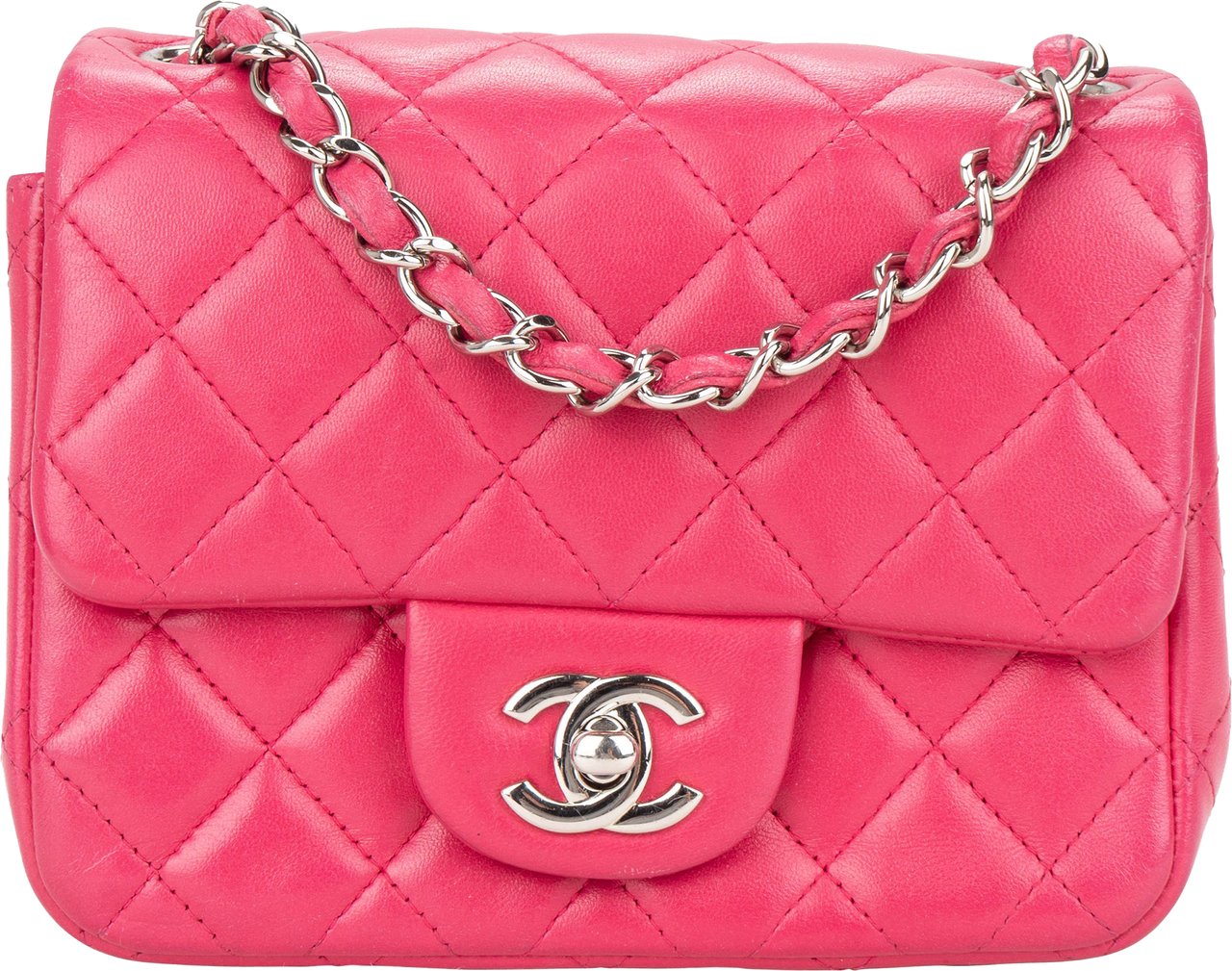 Chanel Chanel Quilted Lambskin Palladium Square Single Flap Crossbody Bag Divers