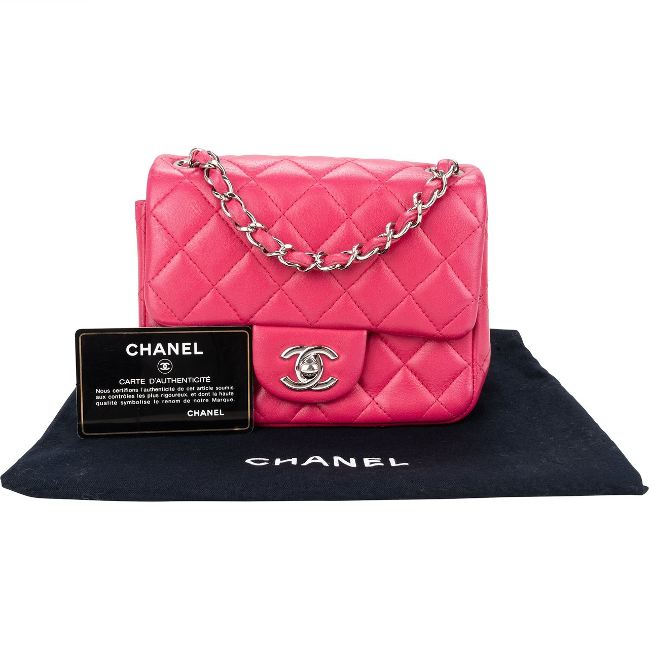 Chanel Chanel Quilted Lambskin Palladium Square Single Flap Crossbody Bag Divers