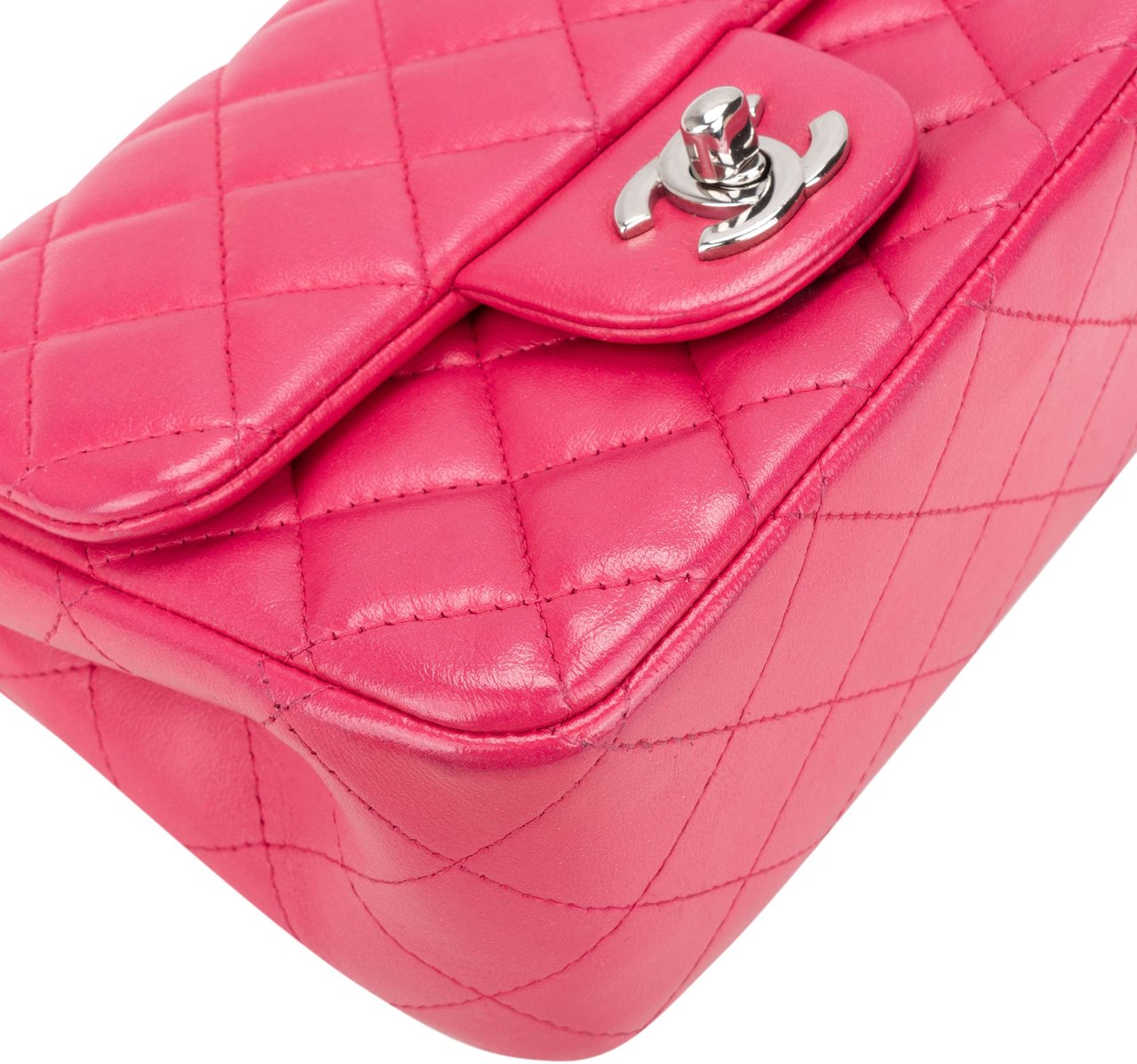 Chanel Chanel Quilted Lambskin Palladium Square Single Flap Crossbody Bag Divers