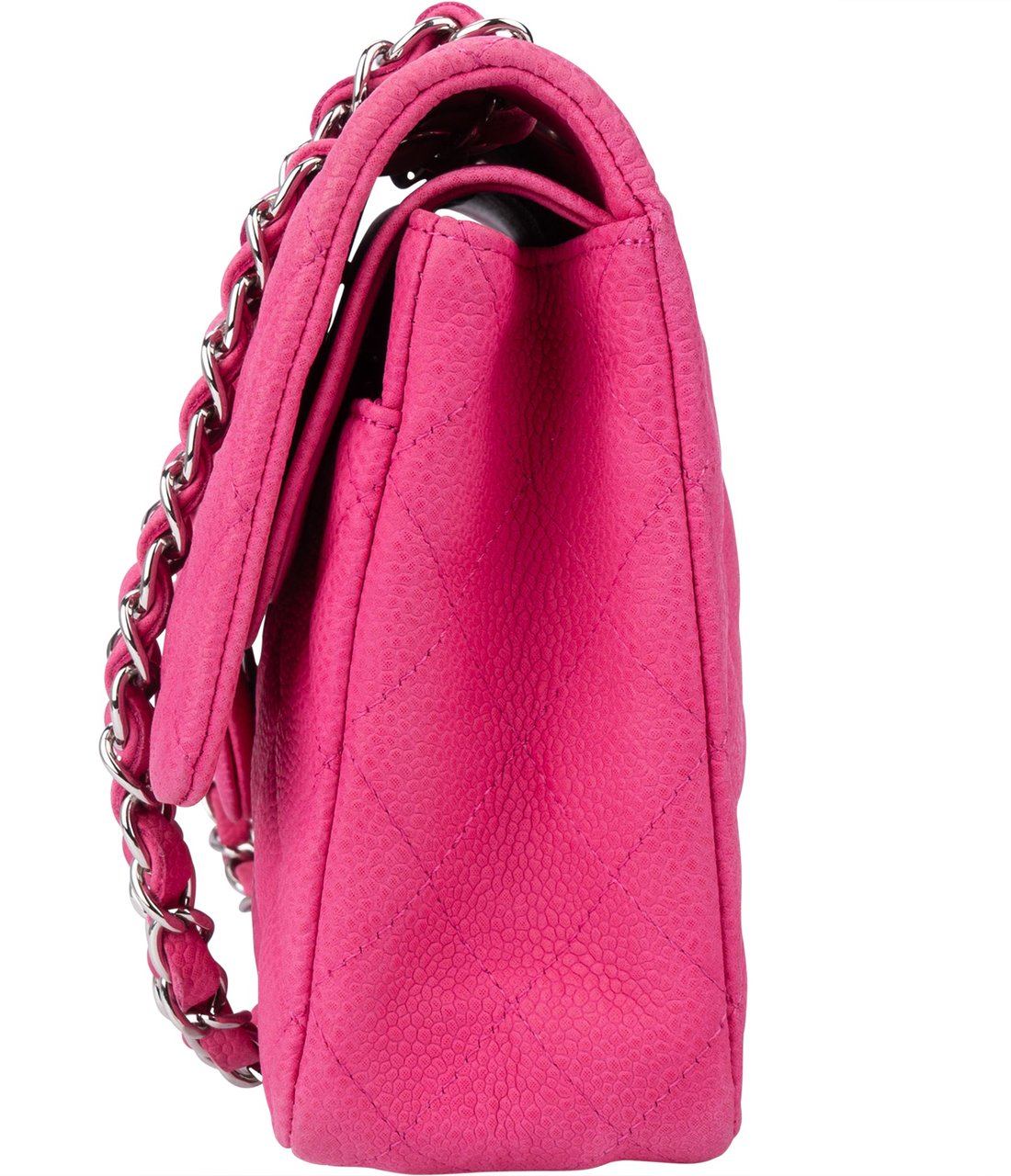 Chanel Chanel Quilted Caviar Leather Medium Double Flap Crossbody Bag Roze